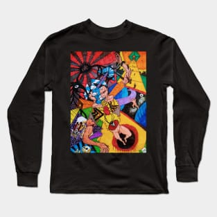 Mechanisms Of Humanity / Brain In A Meat Suit Flying Through Space On A Rock With Water On It Long Sleeve T-Shirt